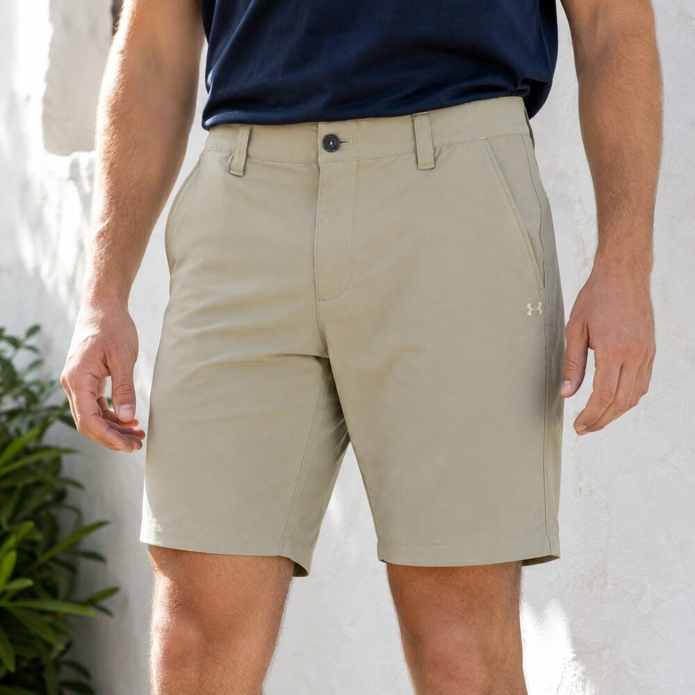 Under Armour Flat Front Performance Beige 11" Golf Shorts Men's 34